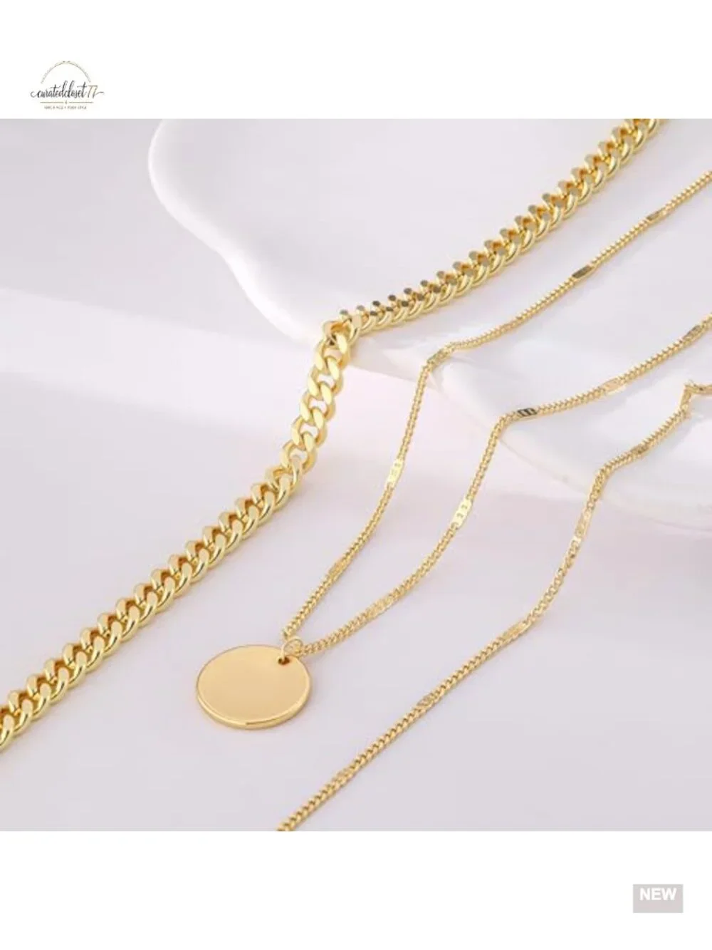 Gold Necklace Set Layering Chains Snake Paperclip Trendy